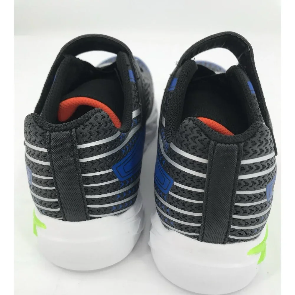 Skechers Boys Size 4‎ Flex-Glow Bolt Light-Up Black/Blue Sneaker Sports Lights